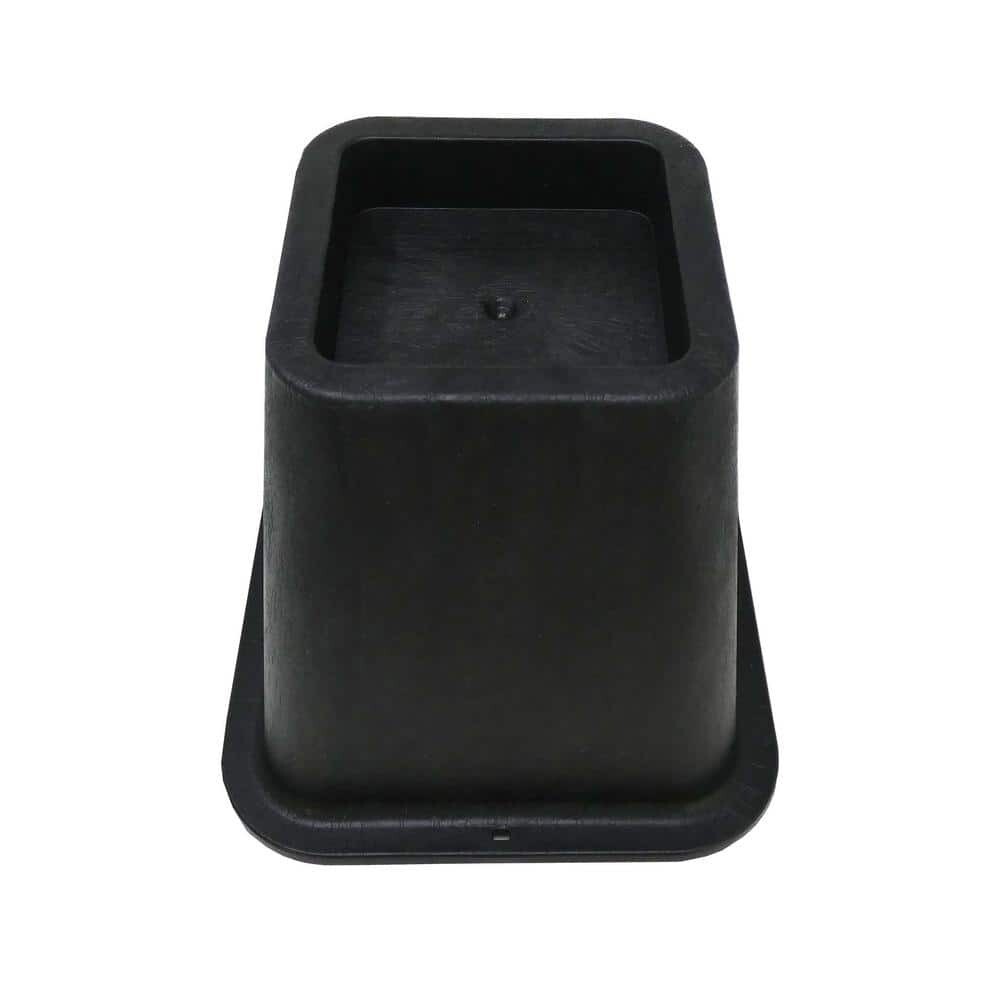 Enhance Your Bed Height with 6-Inch Black Bed Risers, Set of 4