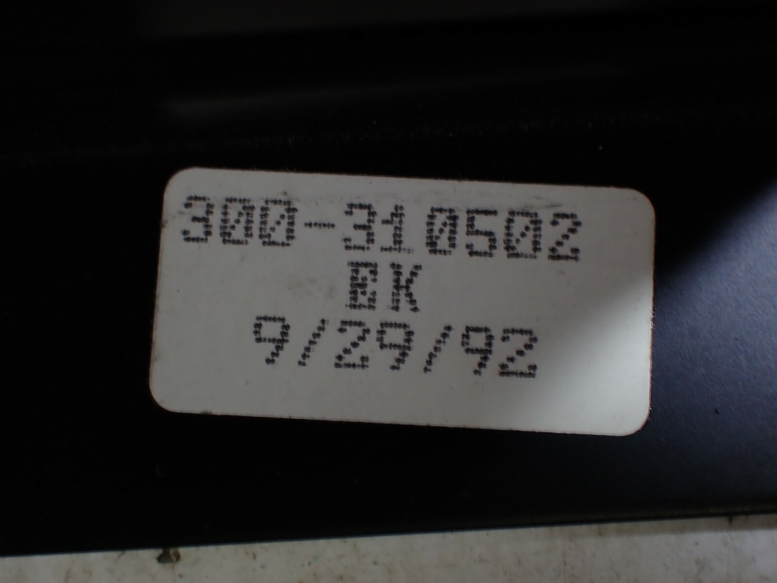 30-310502 Motor Disconnect Switch Control Panel -USED