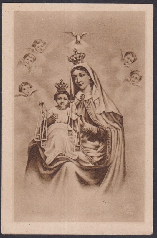 Holy card antique de la Virgin del Carmen santino image pieuses estampa