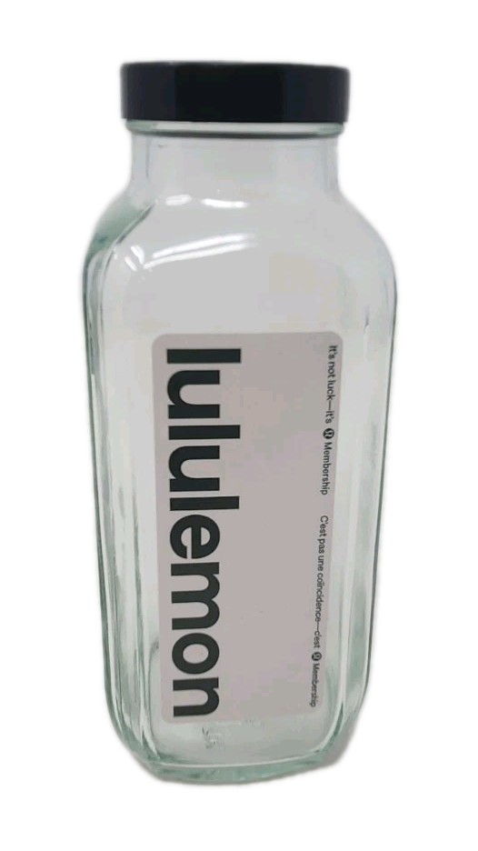 Lululemon Glass Container With Screw Top 6 3/4" H