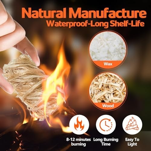 1296PCS Fire Starters for Campfires, BBQ, Camping, Quick Light, Waterproof Charc