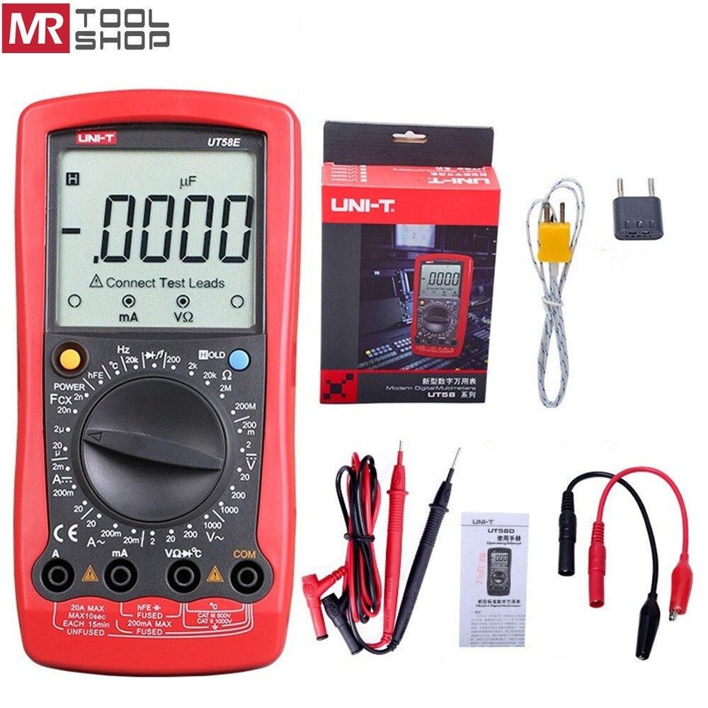 UNI-T  UT58E Large LCD Multimeter 20000Bits AC/DC Meter Diode Transistor Tester