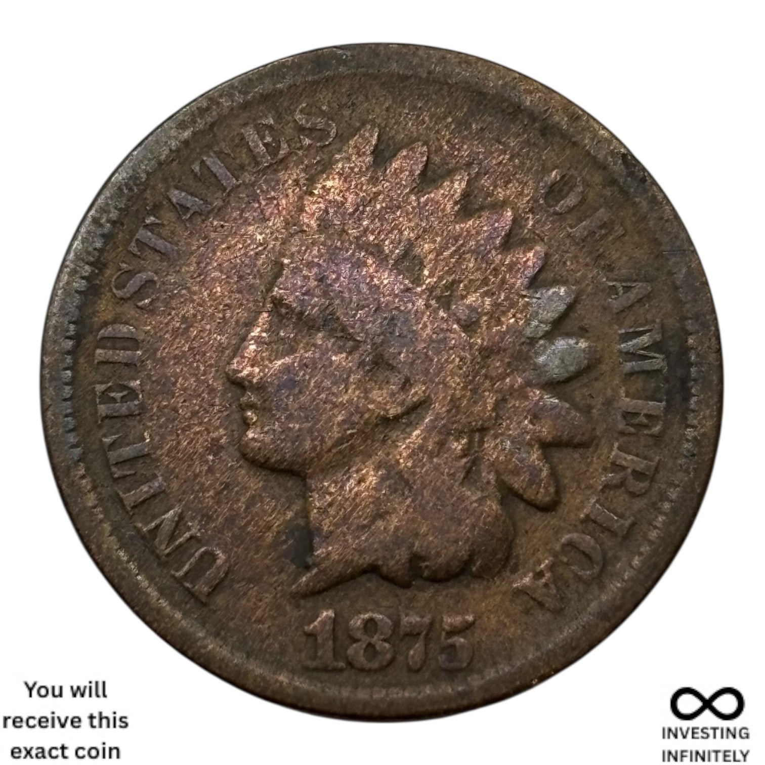 1875 Indian Head Cent X-1351