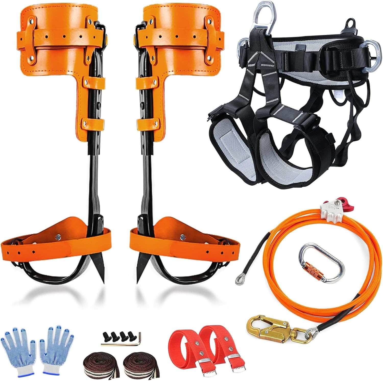 Adjustable Tree Climbing Spikes for Arborists with Replacement Screws Included