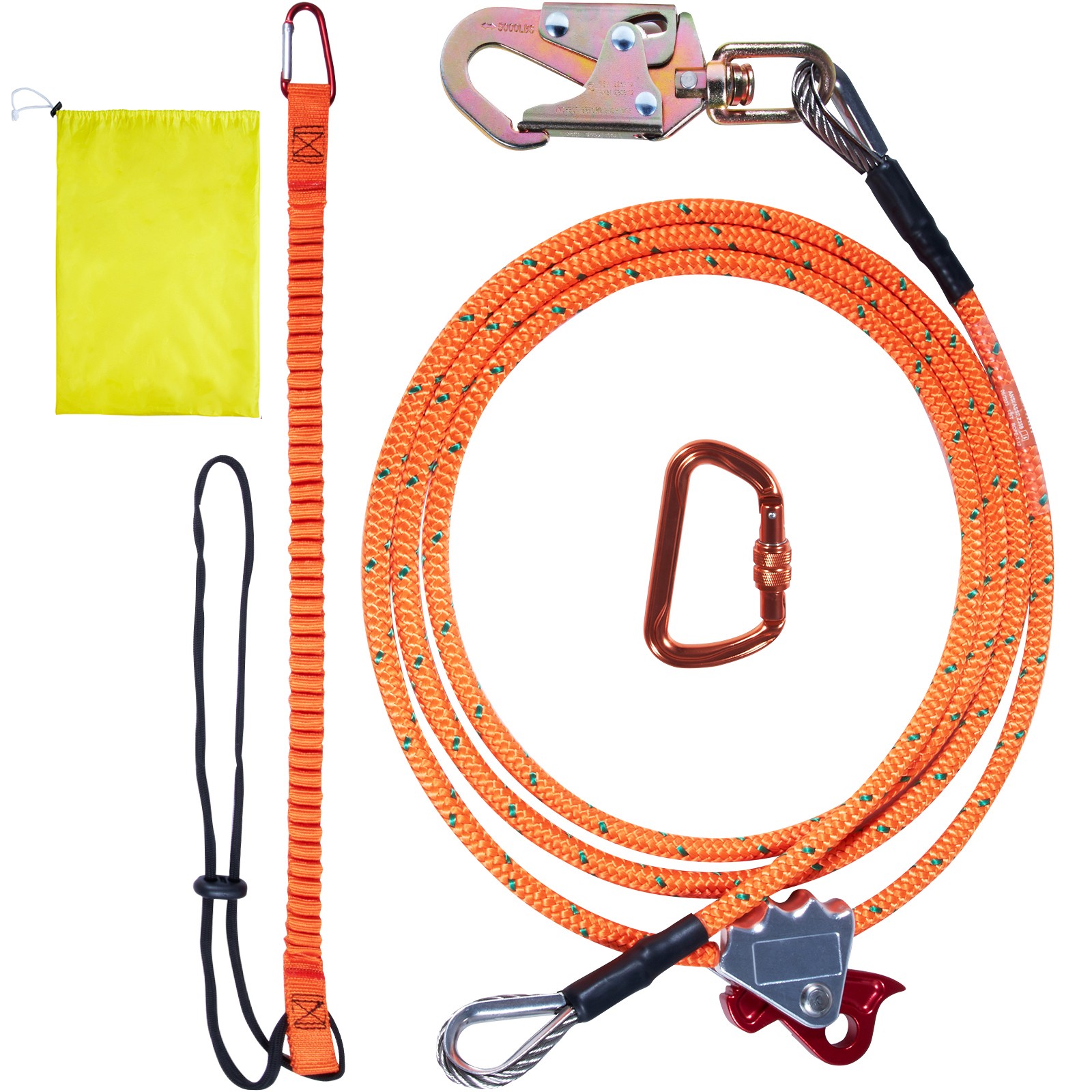 Uimoso Steel Core flipline 1/2" x 8' Arborist Flipline for Tree Climbing