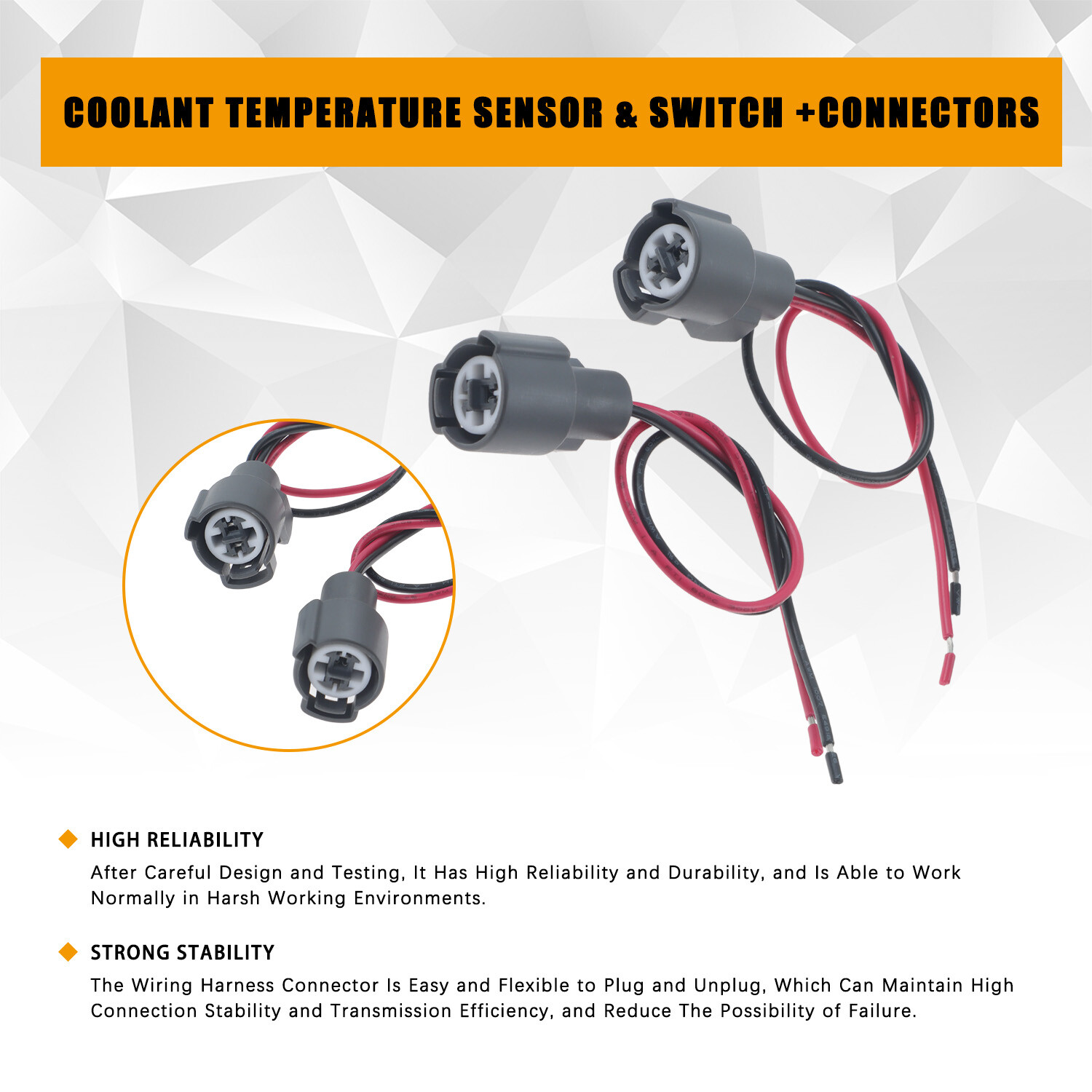 Cooling Fan Control Switch & Coolant Temperature Sensor with Wire Plug for CR-V