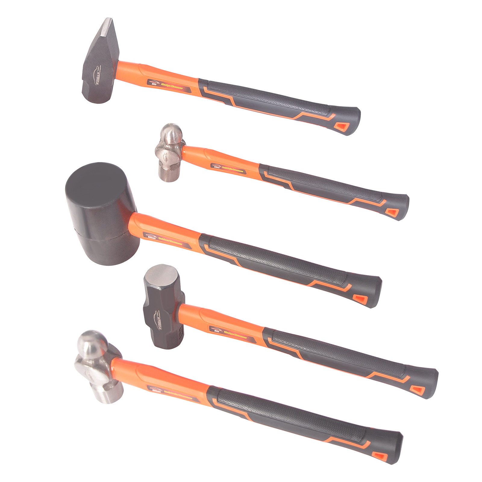 5Pcs Hammer Set Cross Pein Hammer Ball Pein Hammer Rubber Mallet Sledge Hammer