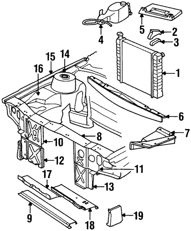 Genuine GM Radiator Mount Bracket 10020475