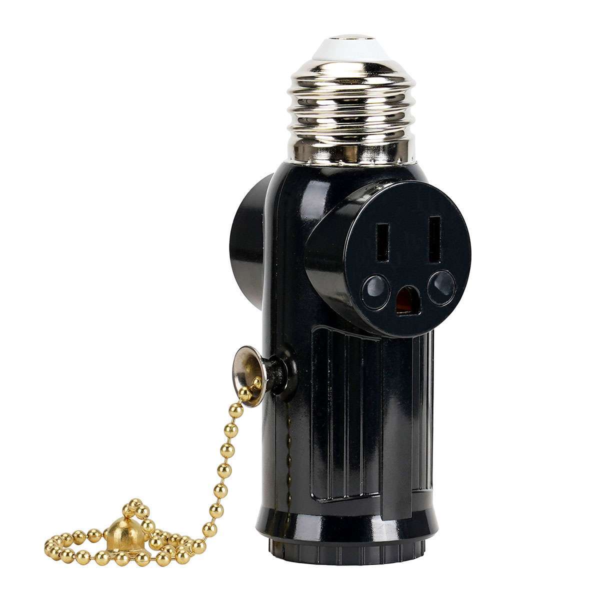 1-2Pc E27 E26 Light Bulb Socket to Plug Adapter with Pull Chain Switch 2/3 Prong