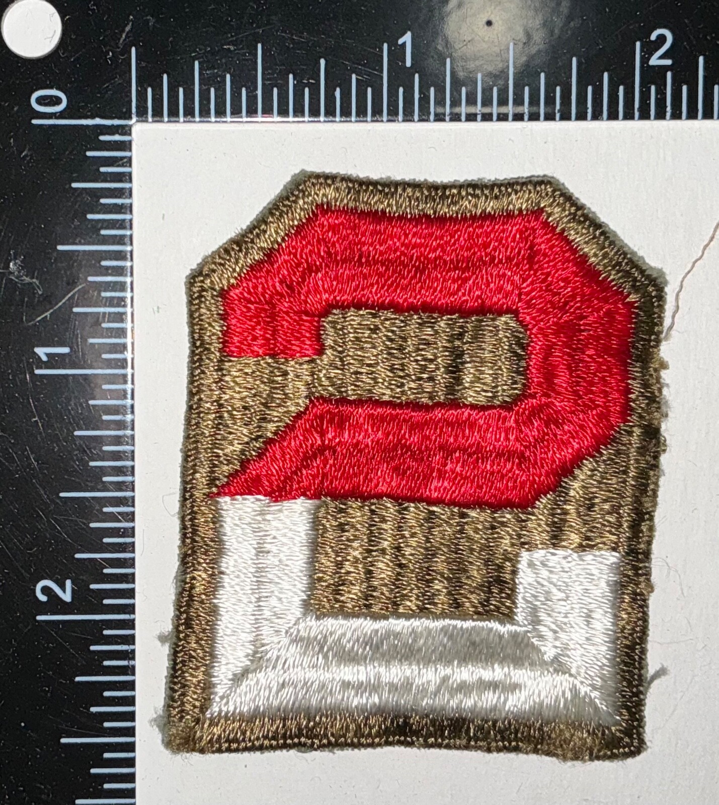 WWII US 2nd Army WORN VERTICAL WEAVE Patch