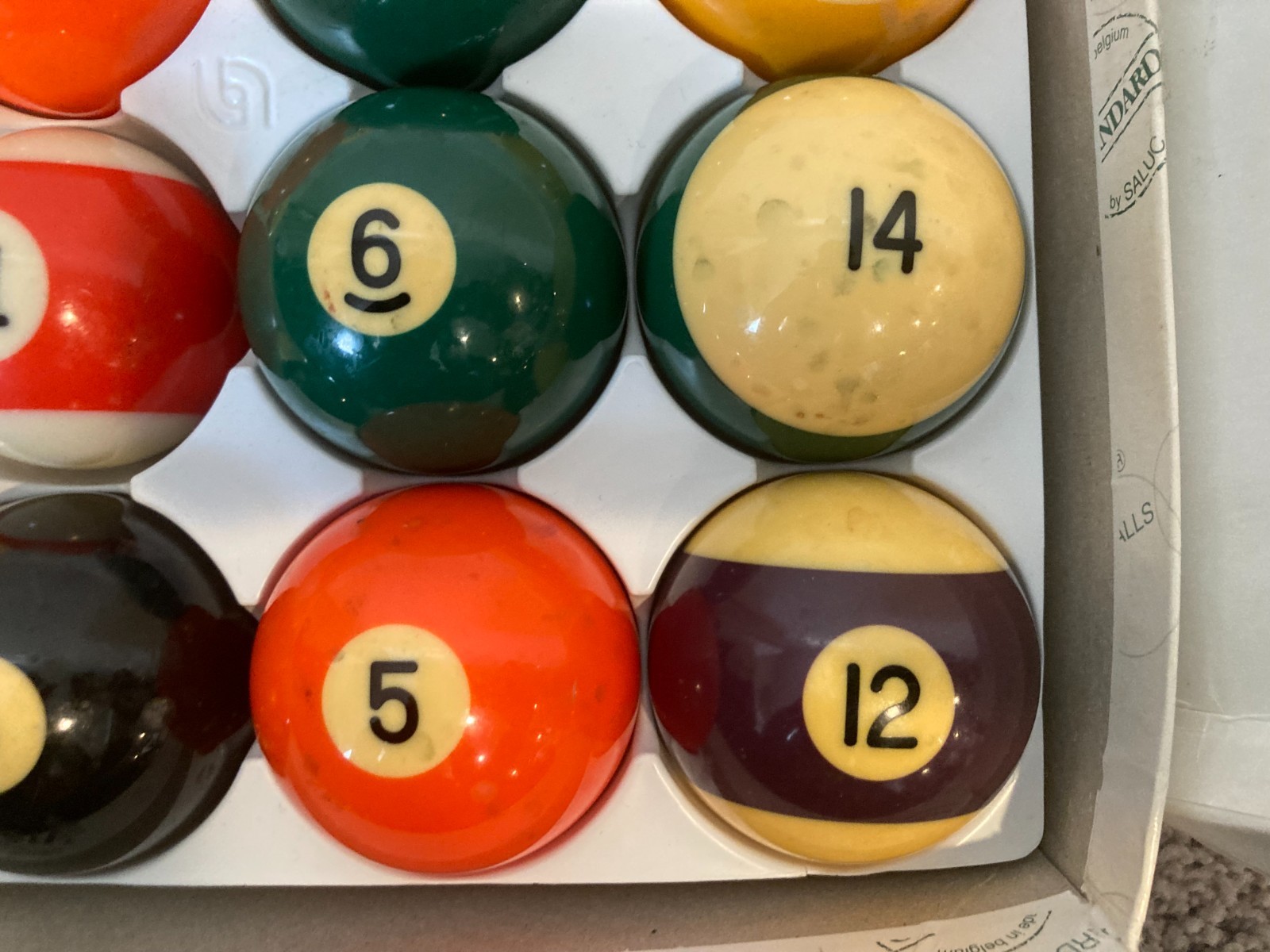 Vintage Aramith Belgian Billiard Pool Balls Standard 2.25" Full Set