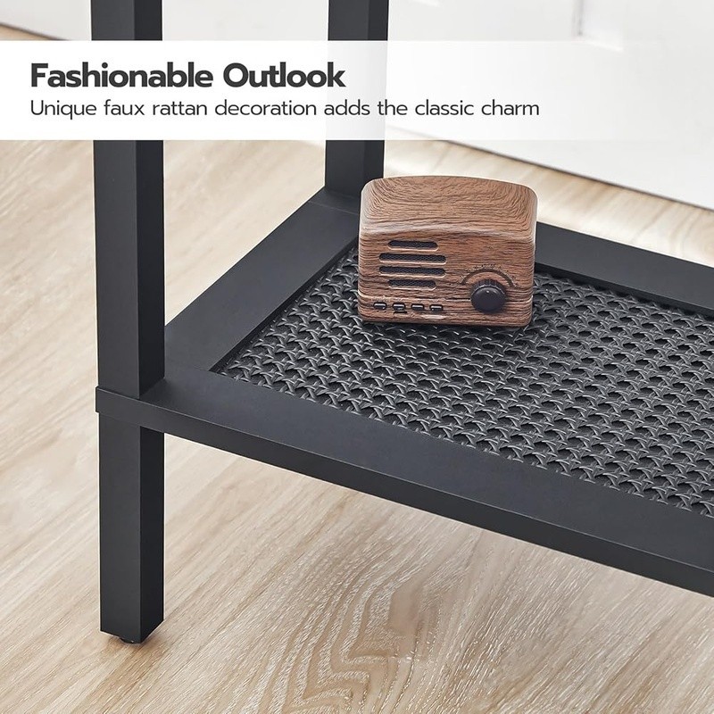 Space Saving End Table 2 Tier Storage Shelf Adjustable Feet Nightstand New