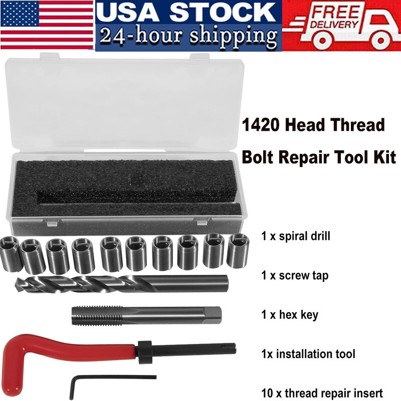 1420 Head Thread Bolt Repair Tool Kit for Honda B16 Engine, Toyota M11.5mm x 1.5