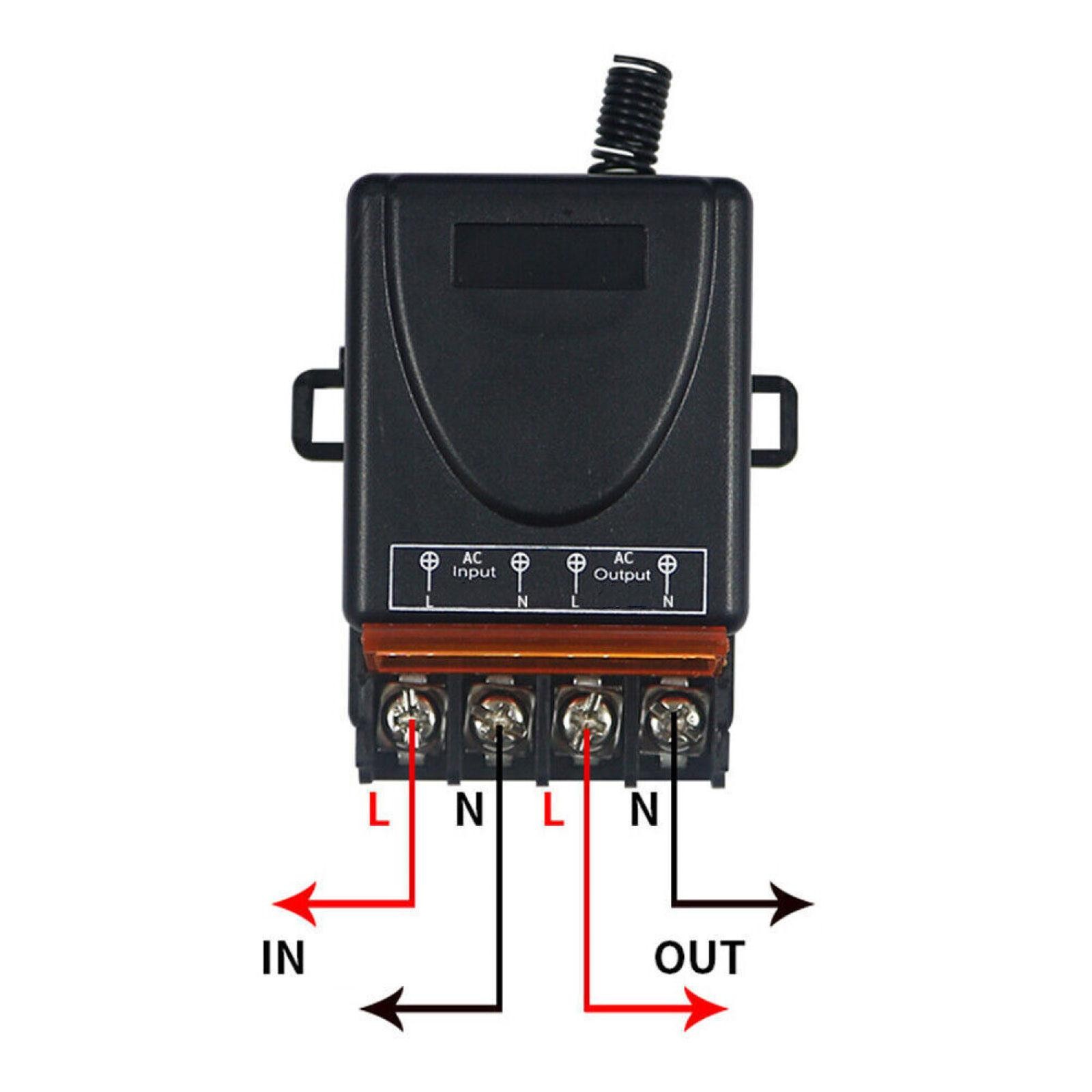 Remote Control Switch 110V-240V RF Relay Receiver W/ Remote Control 100m Range j