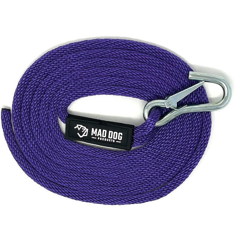 Mad Dog Products Fresh Water Launch Line w/Clip 3/8" x 25' Purple Solid Braid