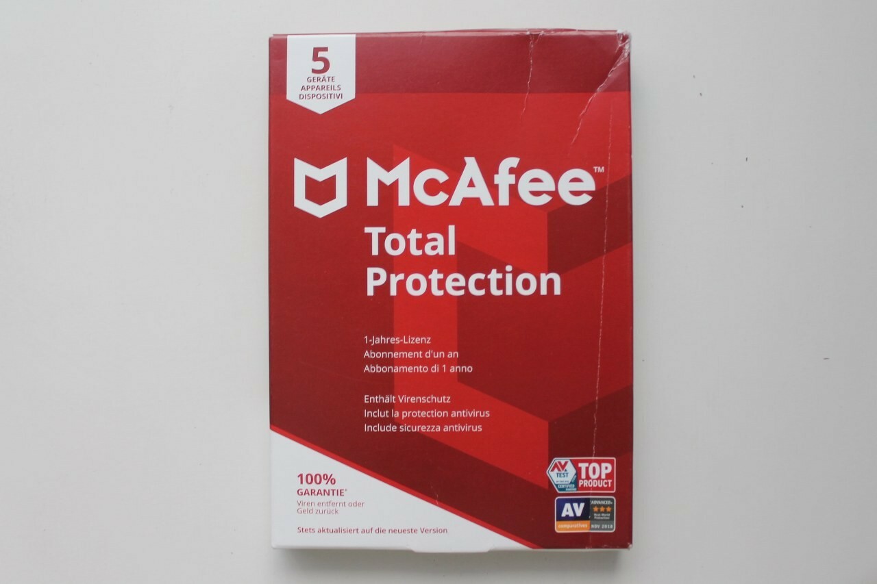 McAfee Total Protection Full version 5 licences DE 2017