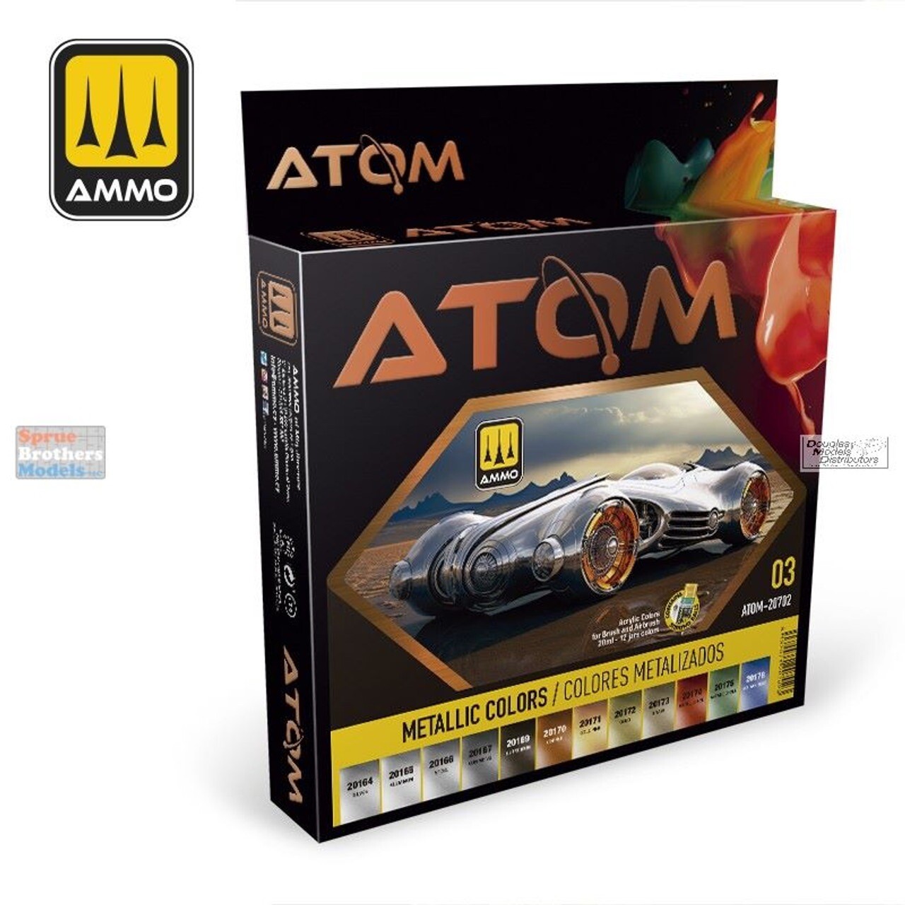 Mig Ammo #20702 ATOM Paint Set - Metallic Colors  (12)