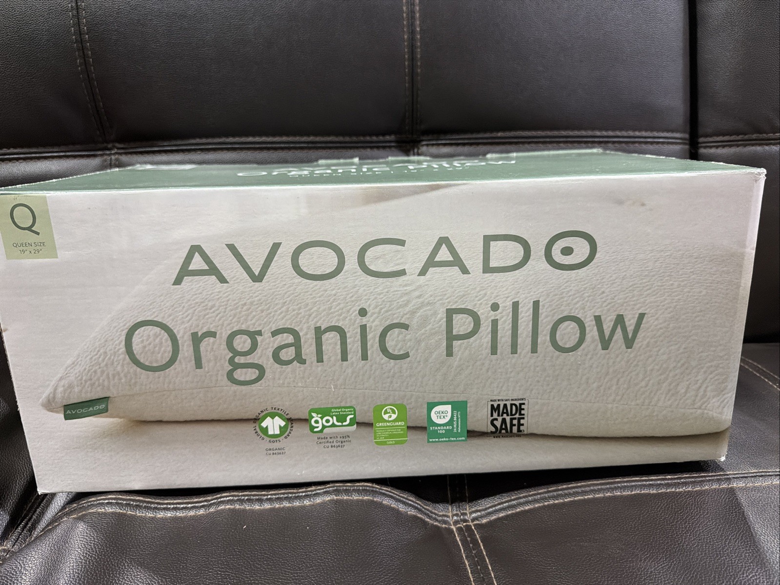 Avocado 100% Certified Organic Bed Pillow w/ Natural Latex and Kapok Fill Queen