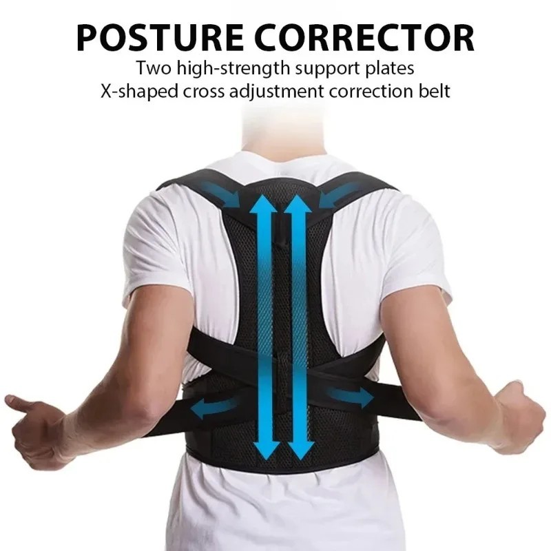Adjustable Posture Corrector Low Back Support Shoulder Brace Belt for Men Women