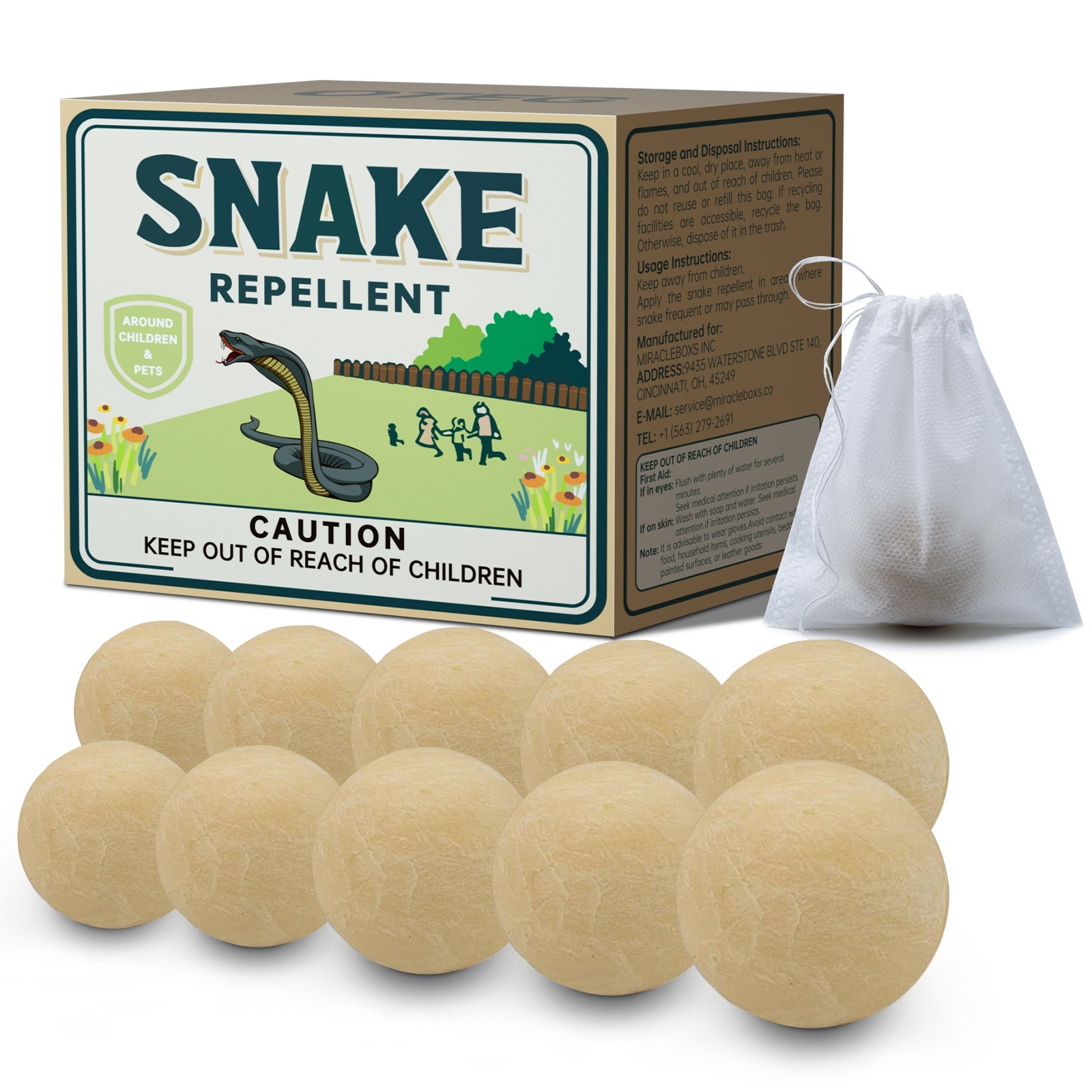 10 Pack Snake Repellent for Yard Powerful, Snake Away Repellent for Outdoors