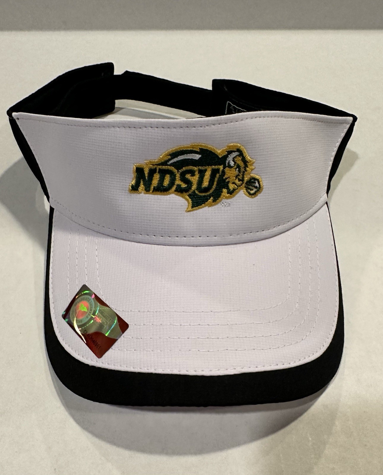 NDSU Bison Ahead Performance Visor White Black One Size Unisex New