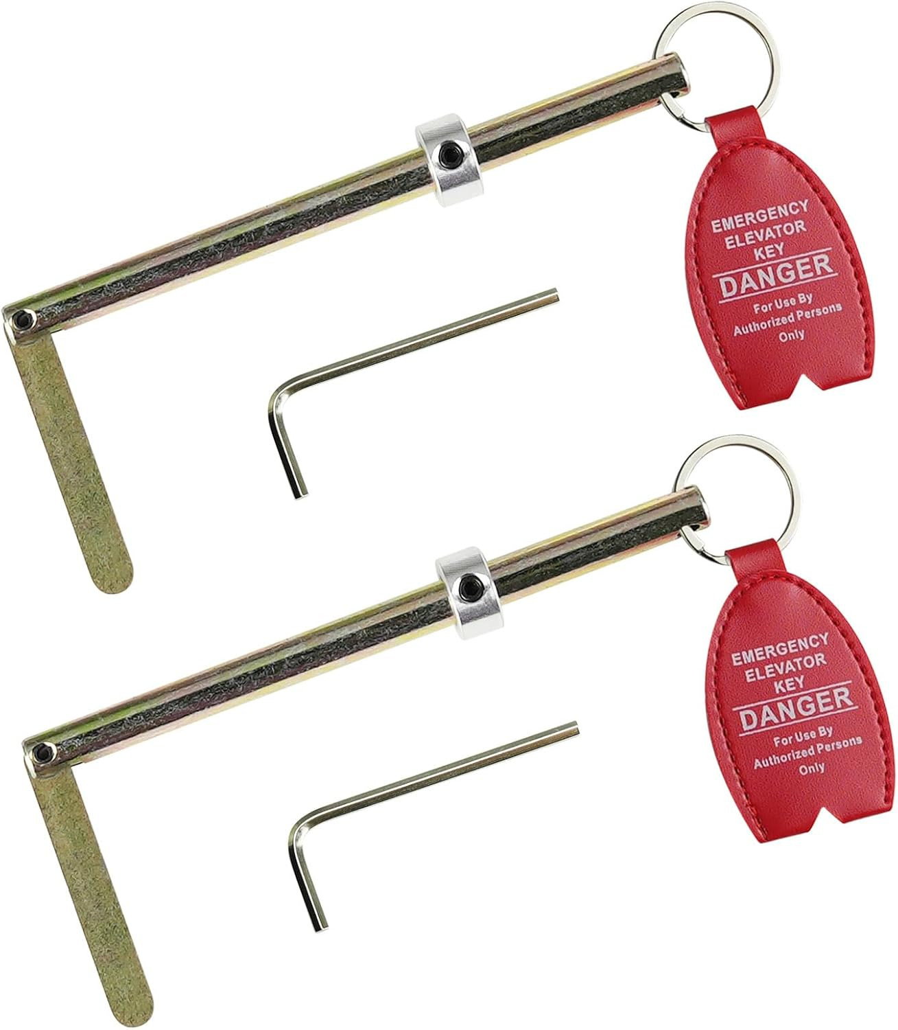 Universal Elevator Drop Key Set with Large Tag Ring - 2-Pack