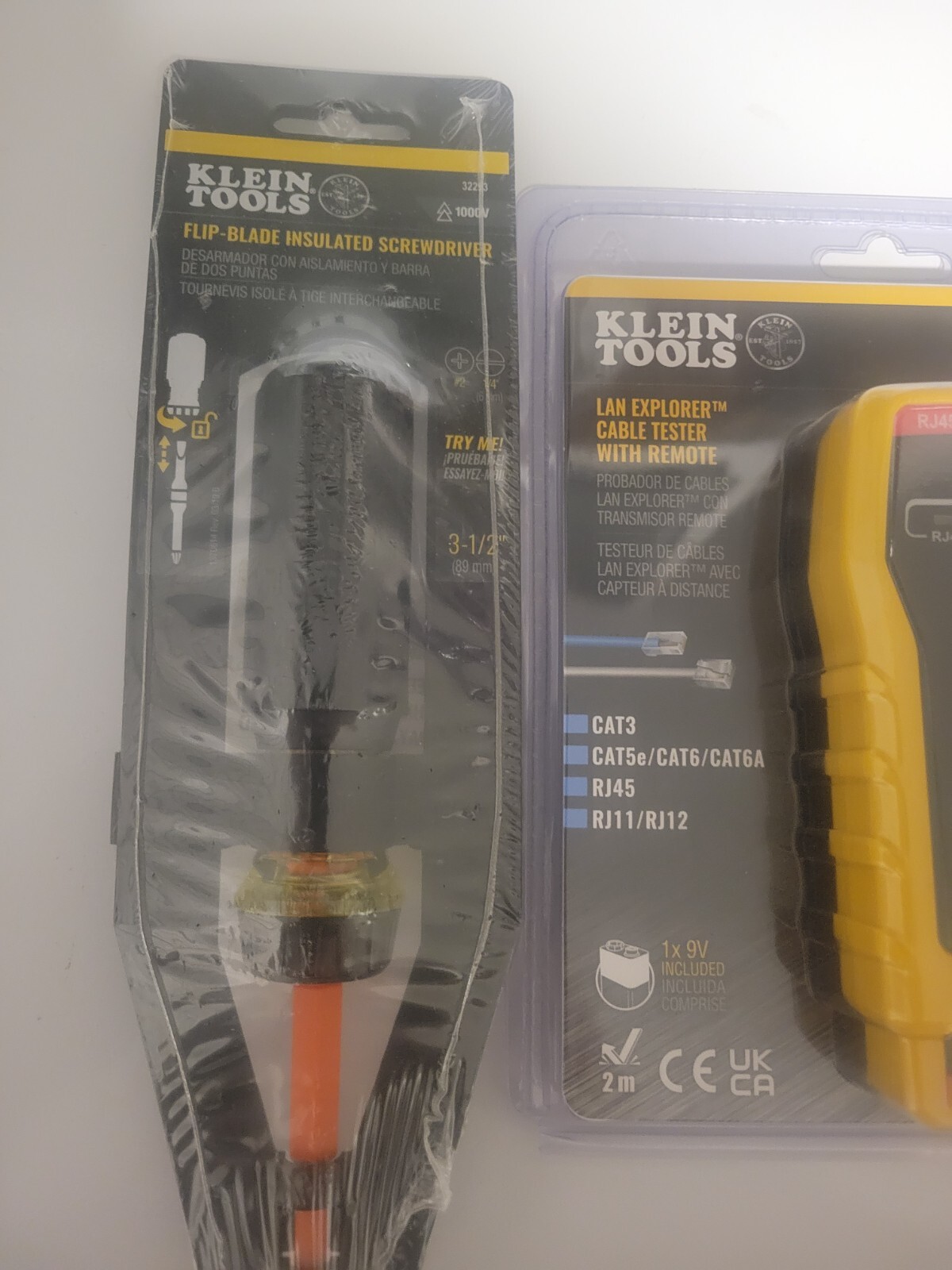 klein tools lan explorer cable tester plus klien flip-blade insulated screwdrive