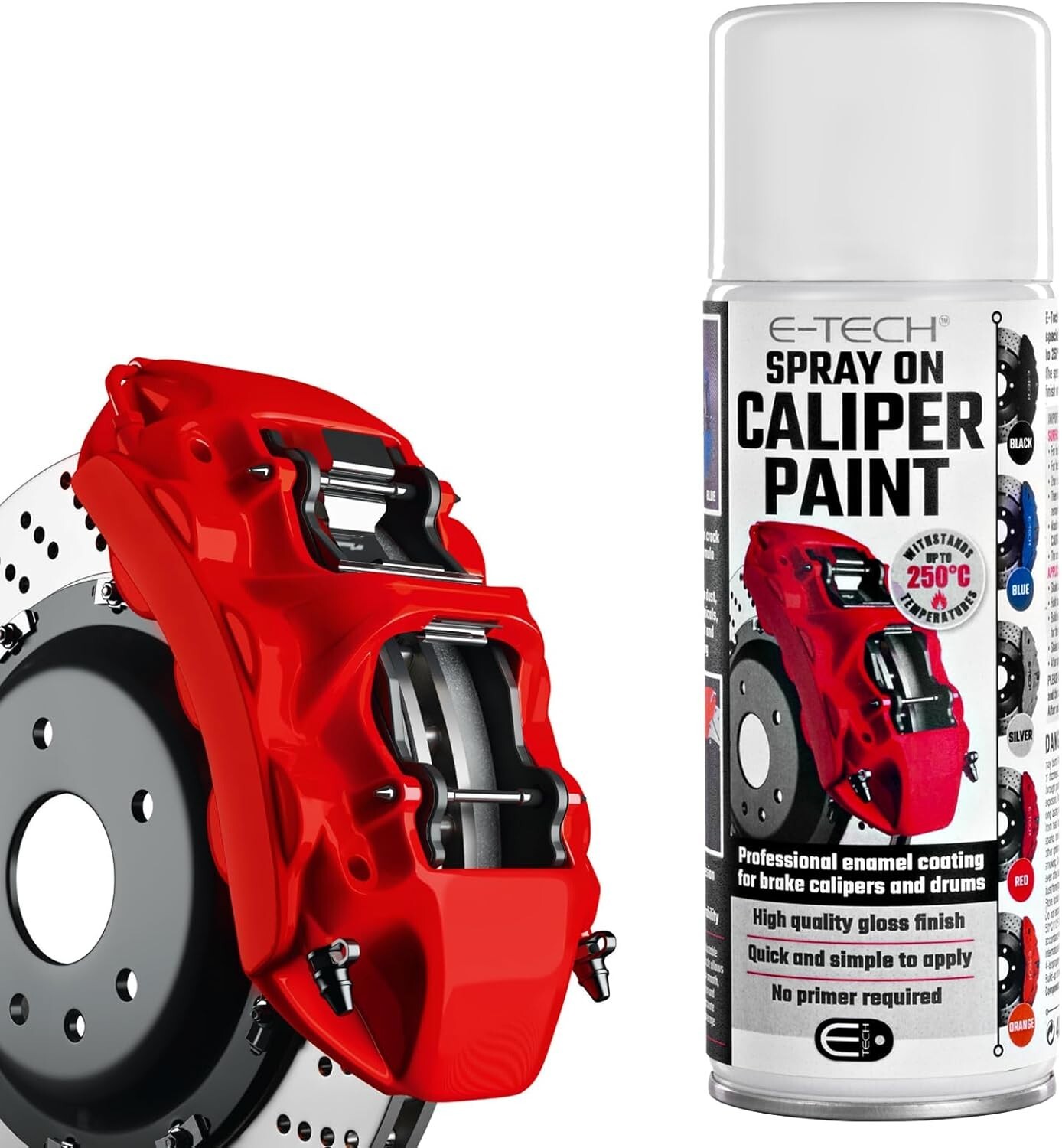 Red Brake Caliper Spray Paint 400mL Enamel Coating E-Tech Aerosol Can AESCP-R