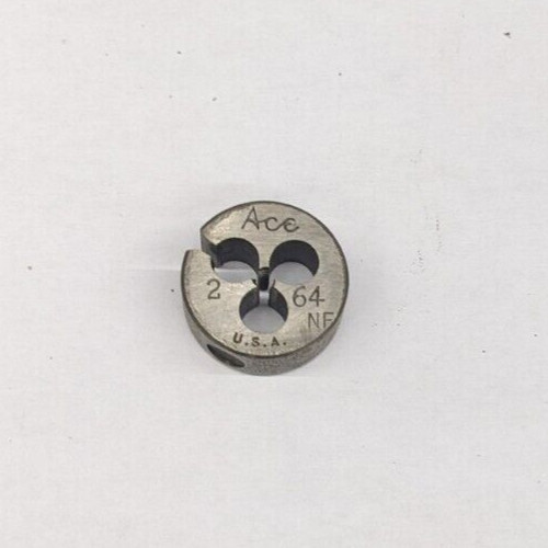 Ace #2-64 NF Round Die 5/8" OD (Small) Screw Adjustable Die Carbon Steel USA