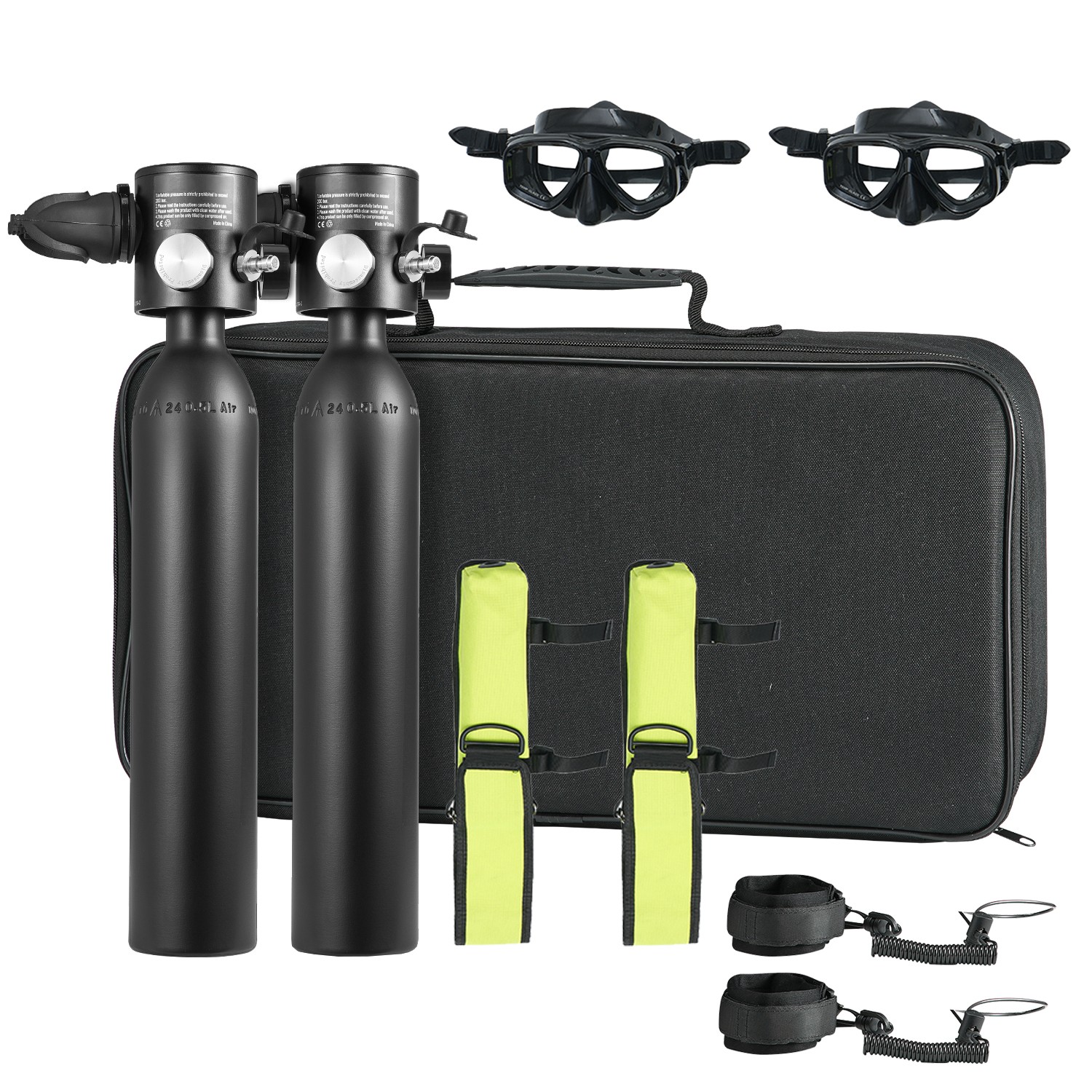 Uimoso 0.5L Scuba Tank 98.43 ft Diving Depth Lung Tank with Pump for Exploration