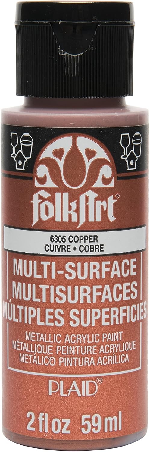 FolkArt Multi-Surface Metallic Paint in 2 Fl Oz (Pack of 1), Copper
