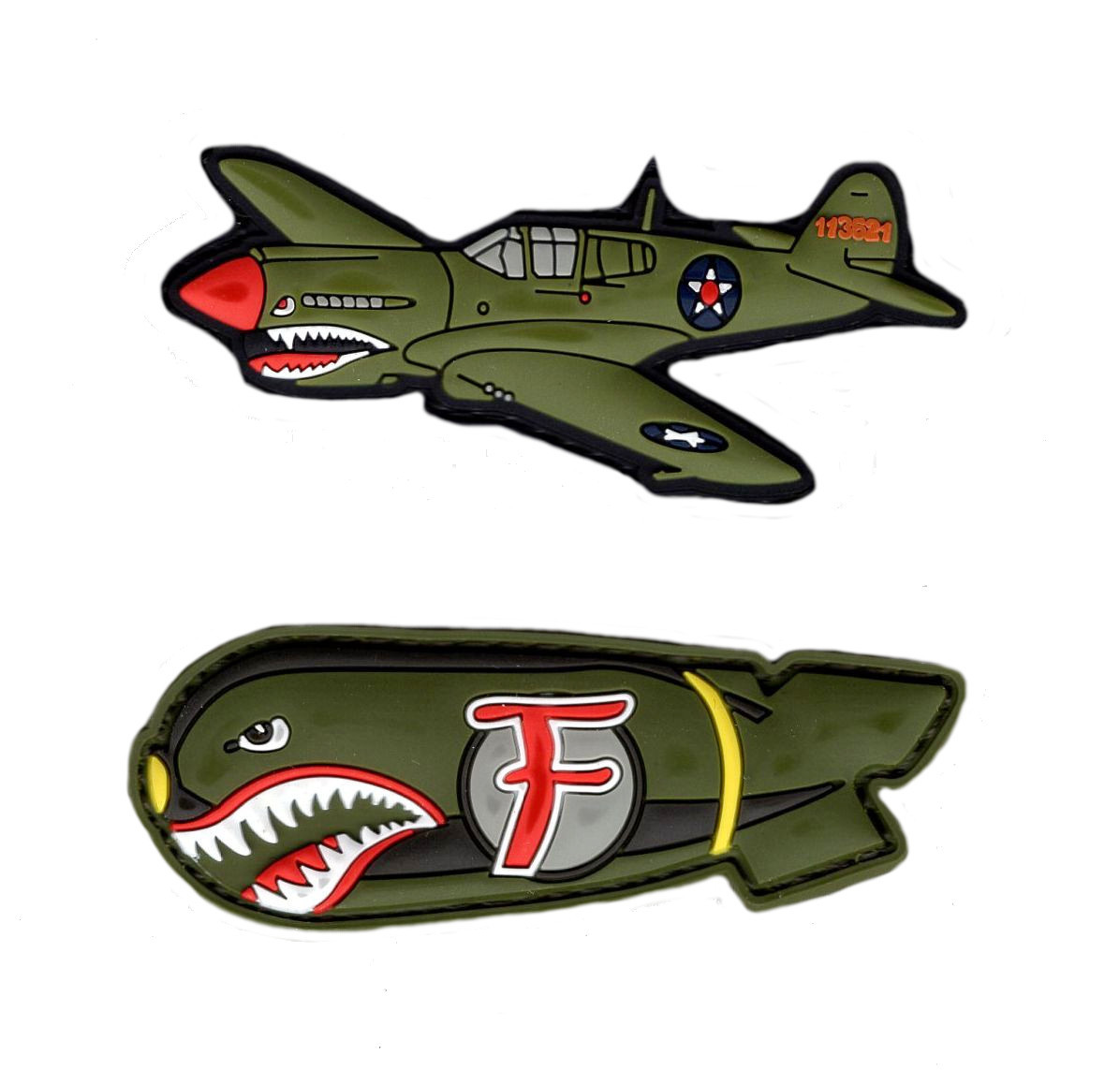 Dropping F Bomb WW 2 Style Flying Tigers P-40 Warhawk PATCH (PVC Rubber-Bundle)