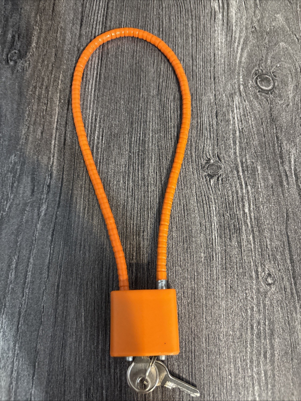 🔒 Orange Cable Gun Lock w/ Key – 30mm Padlock – Firearm Safety Lock