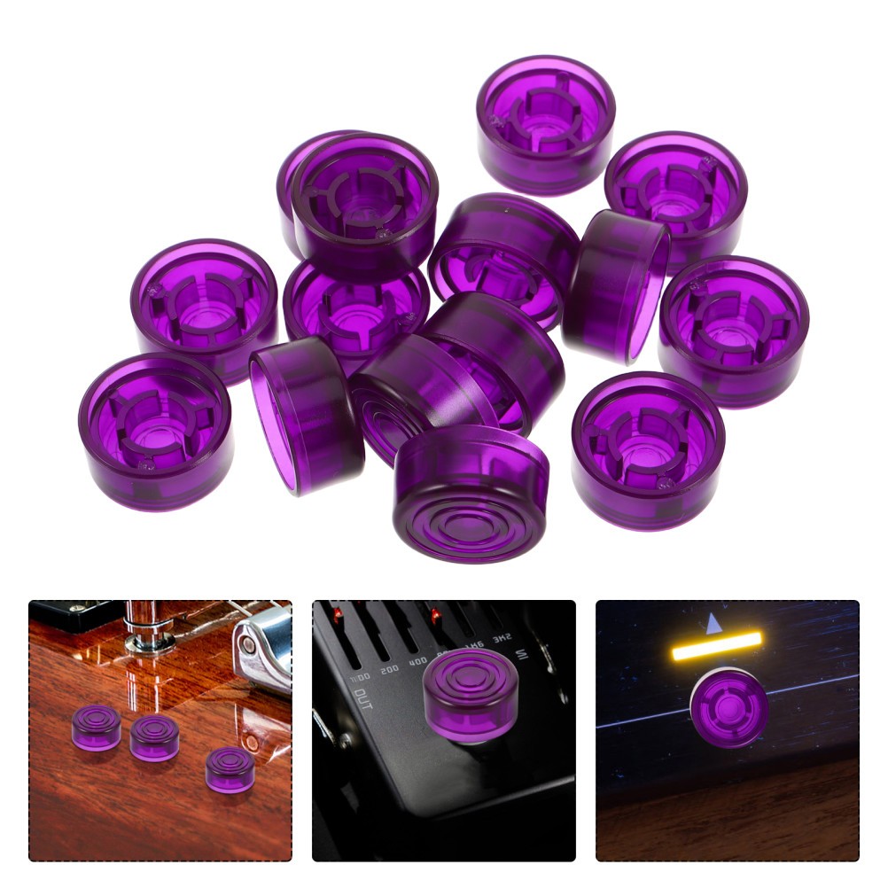 15Pcs Reusable Plastic Guitar Pedal Knobs ABS Purple Footswitch Protection Caps