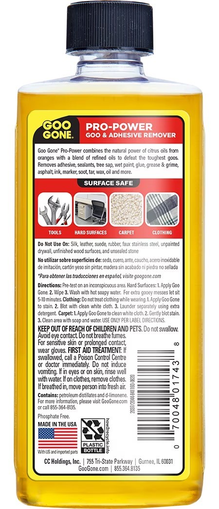 Goo Gone Pro-Power Goo & Adhesive Remover, 8 oz ( 2 Pack)