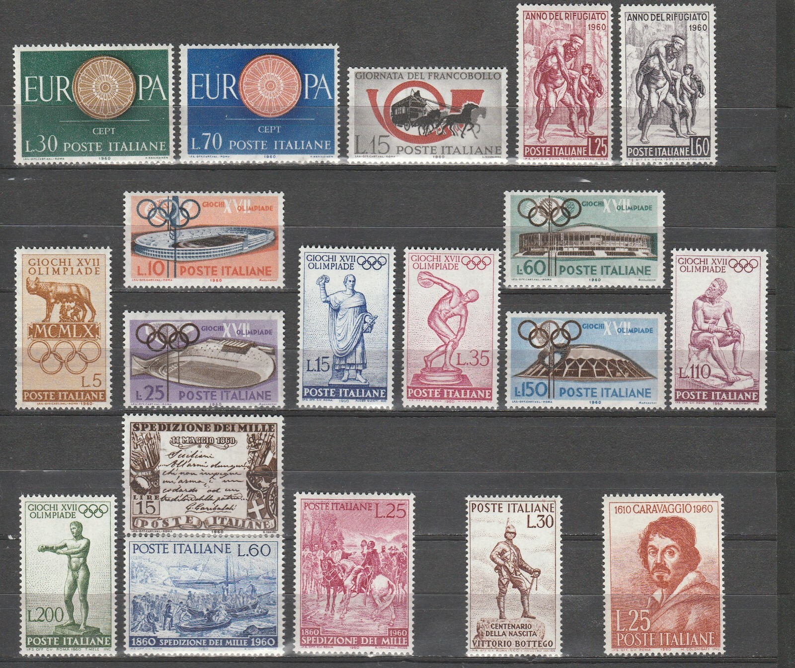 S37684 Italia MNH 1960 Complete Year Set 19V Annata Completa