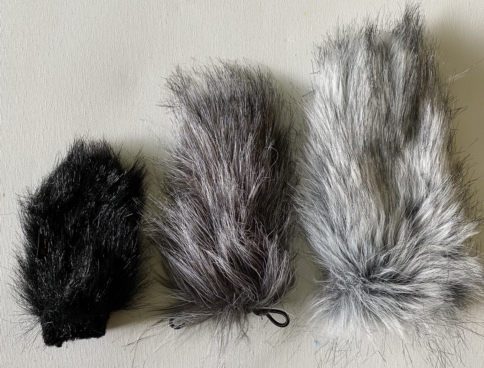 lot of 3, assorted microphone wind screens, 4”, 6”, 8”, ex condition