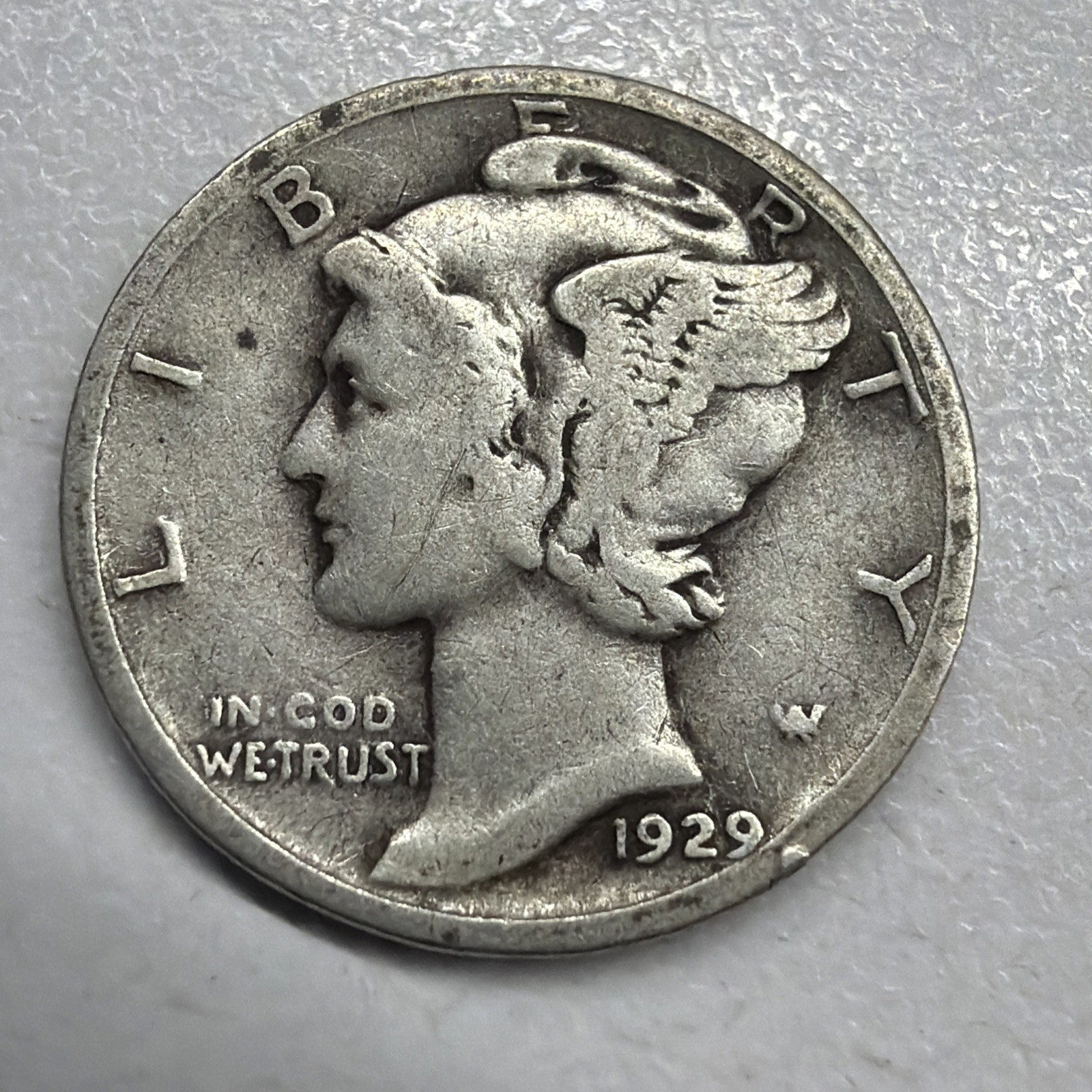 1929 Mercury Dime - Actual Silver Coin   Same Day Shipping
