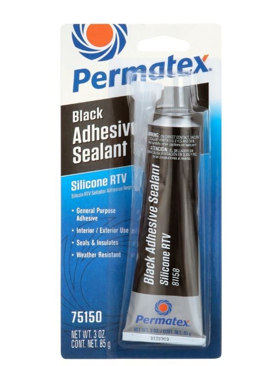 Permatex 81158 Black Silicone Adhesive Sealant, 3 oz. Tube, Pack of 1