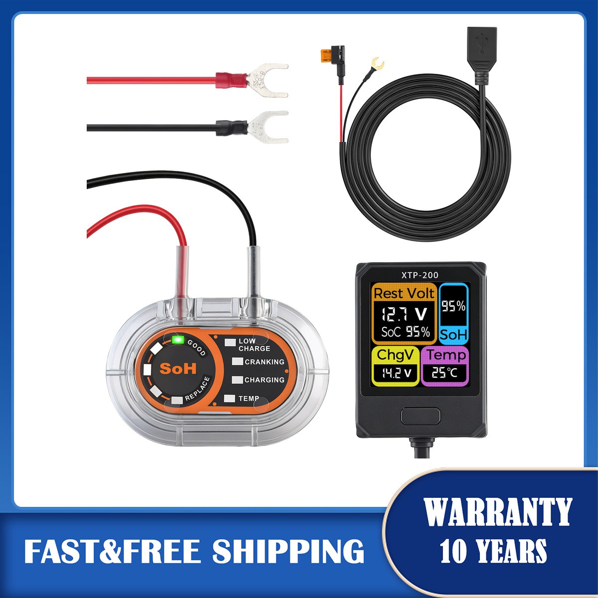 12V Battery Monitor Tester Car Battery Monitor 433MHZ 12V 1Set US NEW
