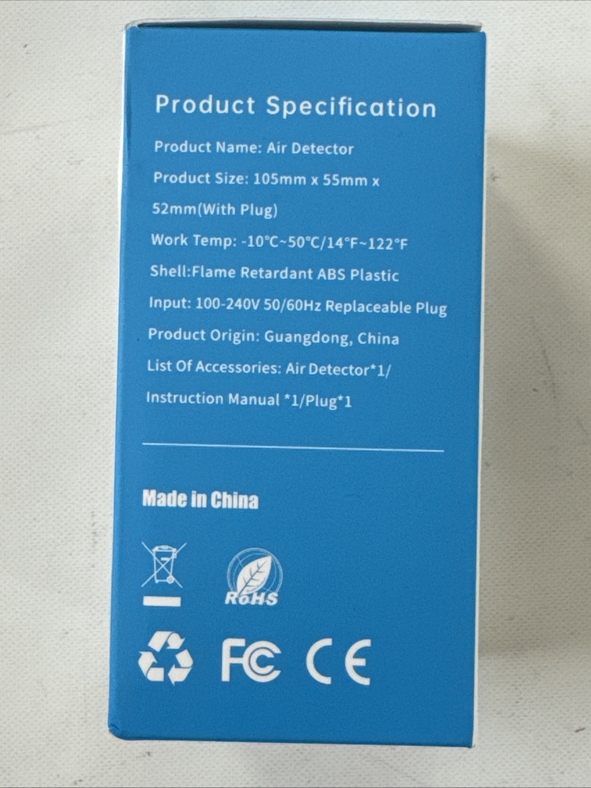 Plug In Carbon Monoxide Detector, Air Detector, PTH-24D(CO)