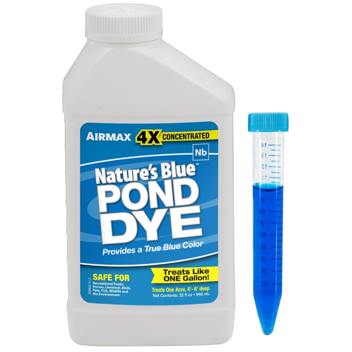 Stunning 4X Concentrated Nature's Blue Pond Dye - 1 Quart for Vibrant Water