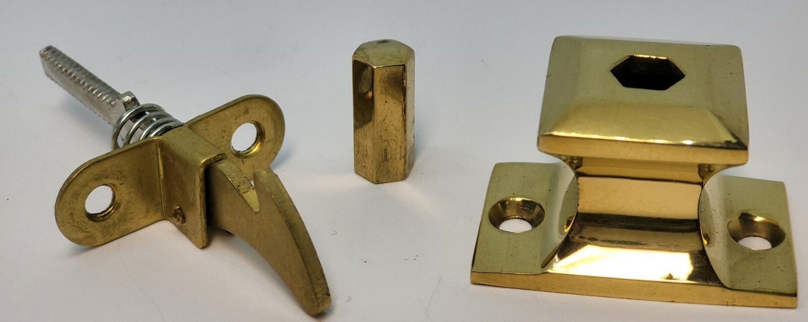 PUSH BUTTON LATCH Square Knob brass cabinet cupboard pull door drawer antique