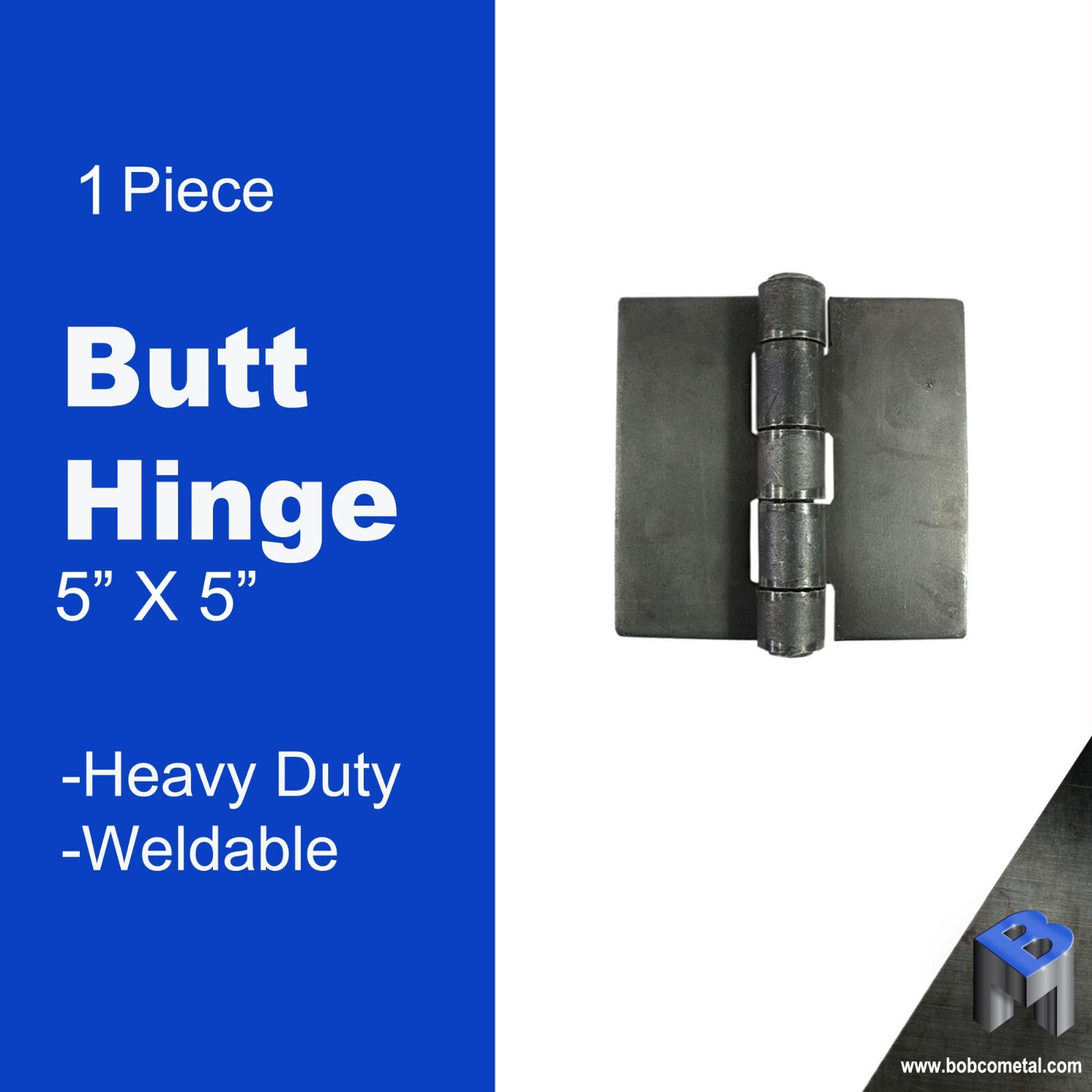 Heavy Duty Weldable Butt Hinges 5" x 5" - Steel Butt Hinge | 1 Piece