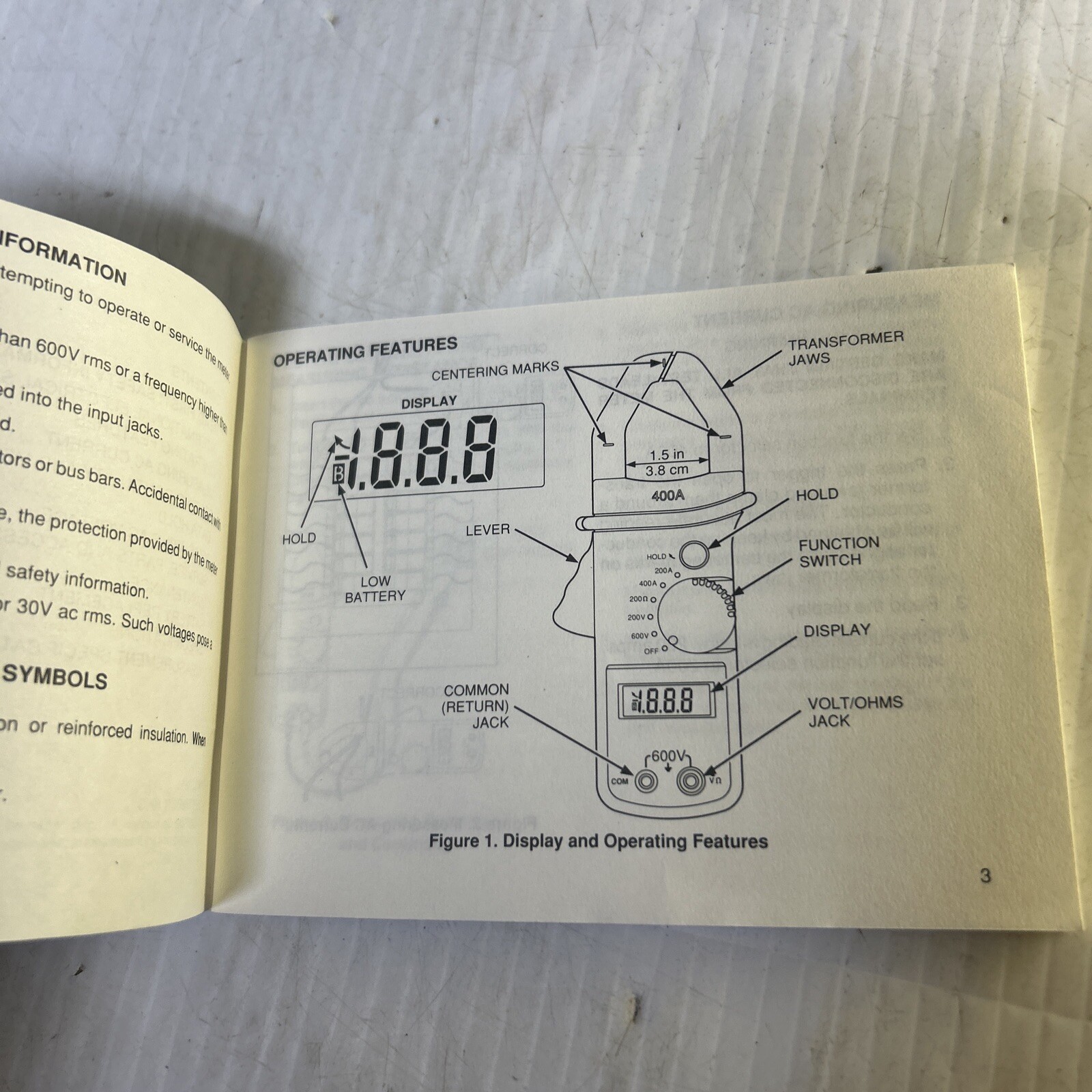 Fluke 30 Clamp Meter. Owners Users Manual Instructions Guide Book.