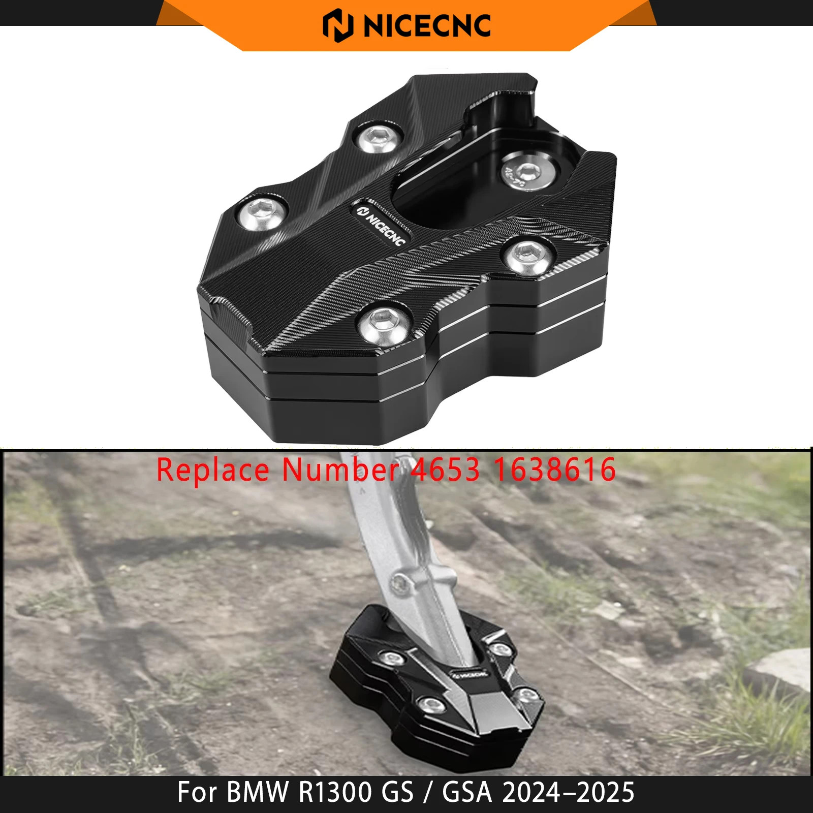 For BMW R1300 GS R1300 GSA 2024–2025 Side Stand Enlarger Pad With Adaptive Heigh