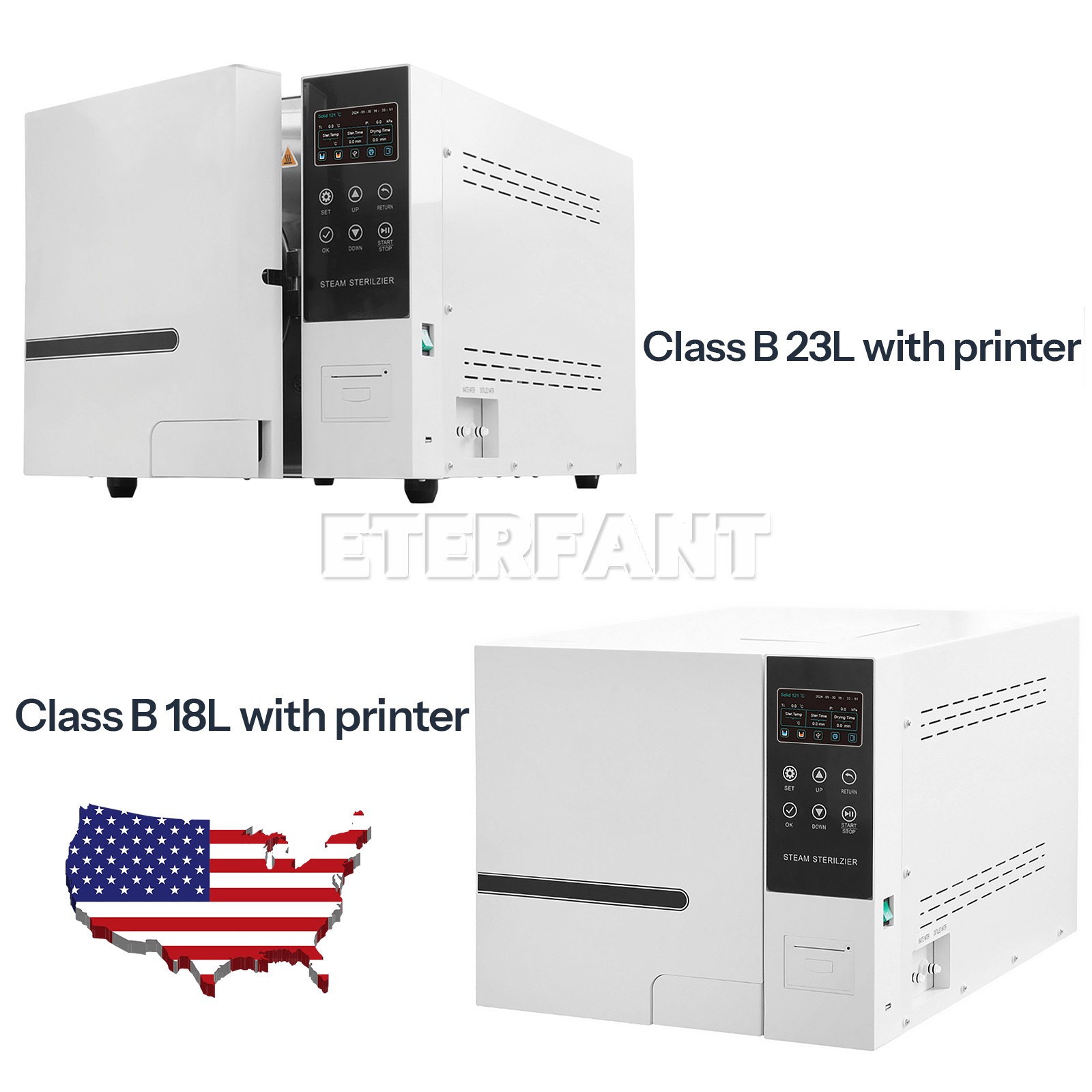 23/18L Dental Steam Sterilizer Autoclave Vacuum Sterilization+Printer Class B