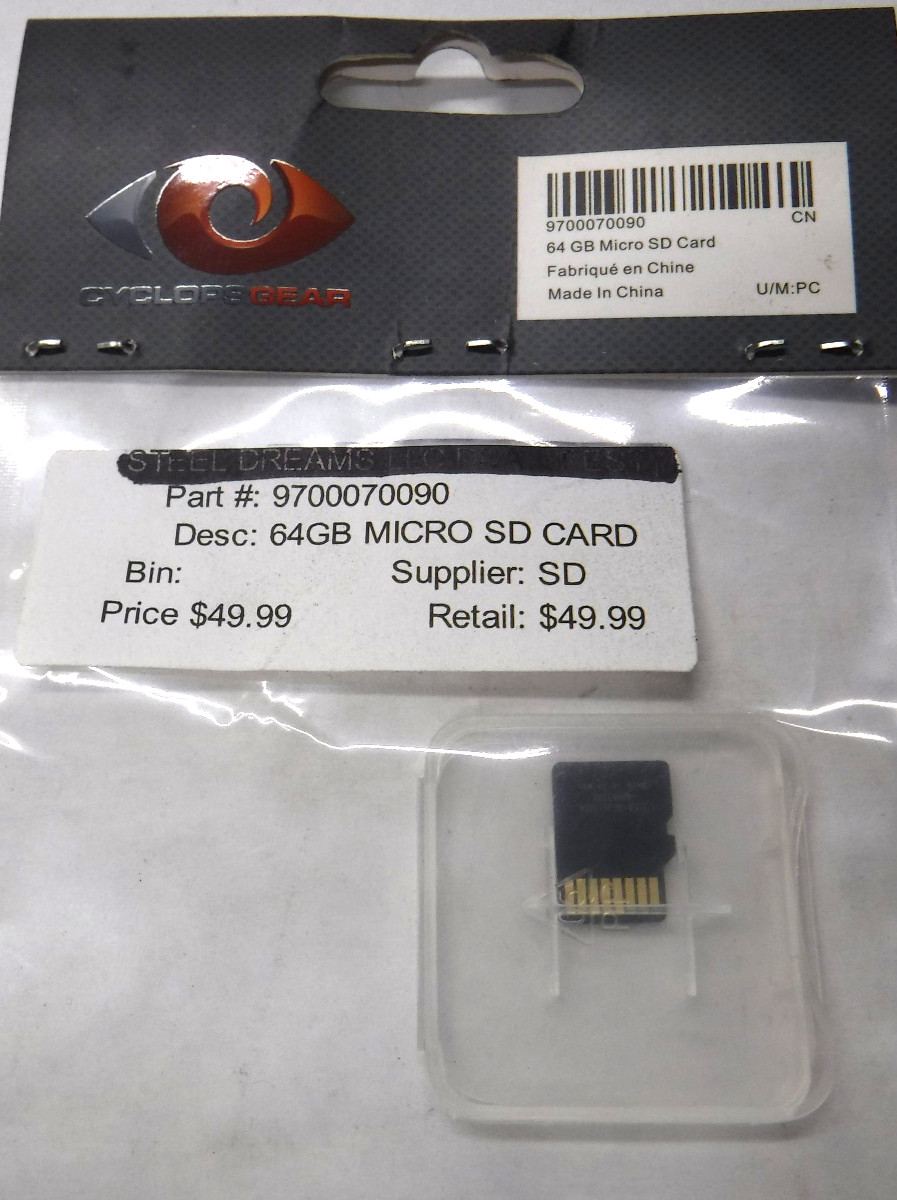 CYCLOPS ACTION CAM WATERPROOF CAMERA 64GB MICRO SD CARD 9700070090 V23-26G
