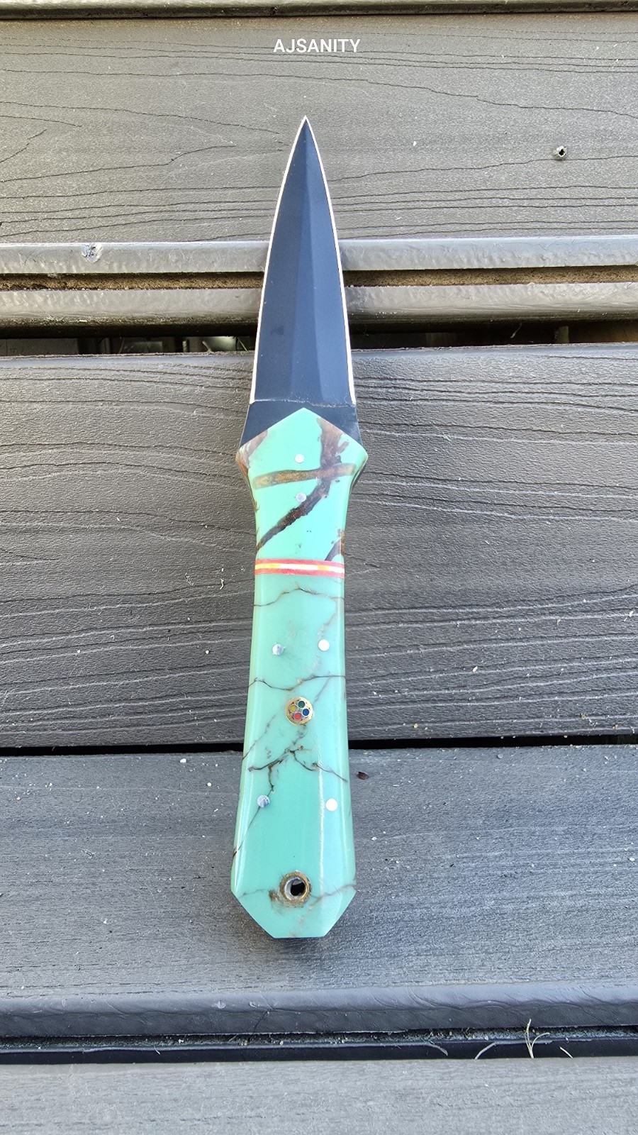 V42 Custom Handmade Double Edge Fixed Blade Dagger Knife