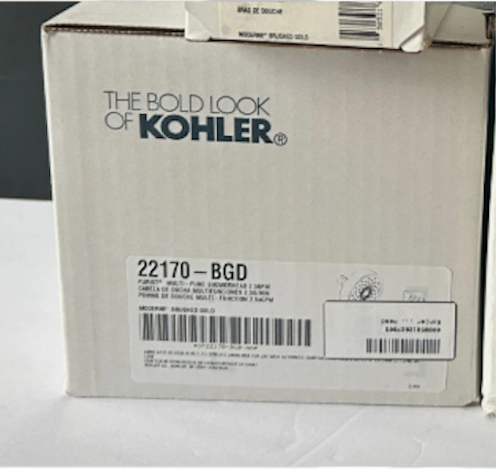 New Sealed Kohler 22170-BGD Purist 2.5 GPM MF Shower Head-Moderne Brushed Gold A